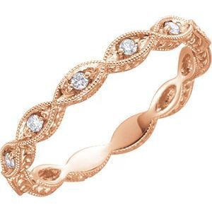 14K Rose 1/10 CTW Diamond Anniversary Band Size 4.5 - 69817:126:P