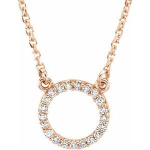 14K Rose 1/10 CTW Diamond Circle 16" Necklace - 66417:100003:P