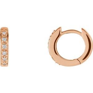 14K Rose 1/10 CTW Diamond Huggies - 67154:105:P