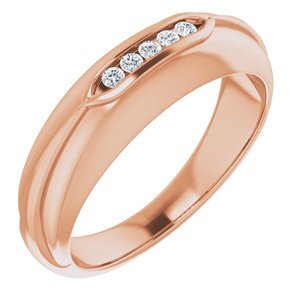 14K Rose 1/10 CTW Diamond Men's Ring  - 9852:6010:P