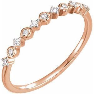 14K Rose 1/10 CTW Diamond Ring Size 7  - 652244:60002:P
