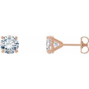14K Rose 1/2 CTW Diamond 4-Prong Cocktail-Style Earrings - 29762:6014:P