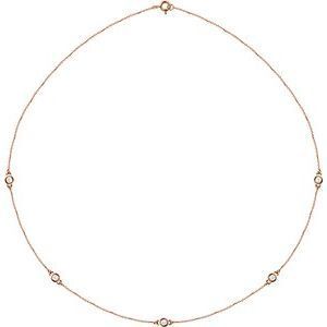 14K Rose 1/2 CTW Diamond 5-Station 18" Necklace - 68577:60012:P