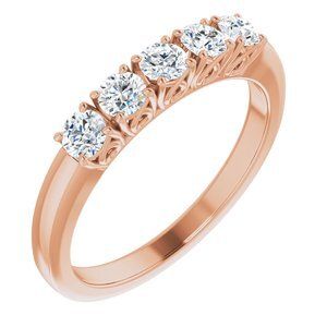 14K Rose 1/2 CTW Diamond Anniversary Band - 122859:60011:P