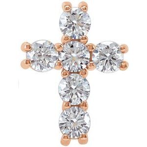14K Rose 1/2 CTW Diamond Cross Pendant - R42309:60004:P