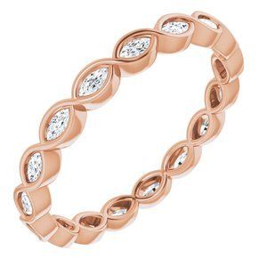 14K Rose 1/2 CTW Diamond Eternity Band  - 123595:60000:P