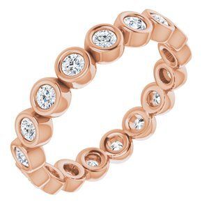 14K Rose 1/2 CTW Diamond Eternity Band   - 123624:60128:P