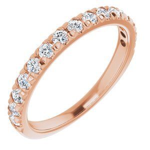 14K Rose 1/2 CTW Diamond French-Set Anniversary Band   - 123883:6010:P