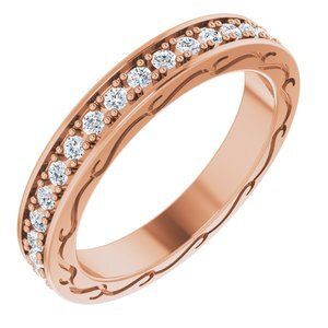 14K Rose 1/2 CTW Diamond Round Eternity Band Size 6 - 122141:60059:P