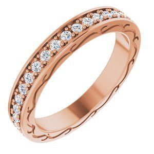 14K Rose 1/2 CTW Diamond Round Eternity Band Size 7 - 122141:60062:P