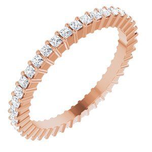 14K Rose 1/2 CTW Diamond Square Eternity Band Size 5 - 122107:60090:P