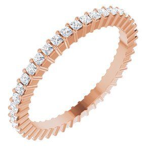 14K Rose 1/2 CTW Diamond Square Eternity Band Size 6 - 122107:60091:P
