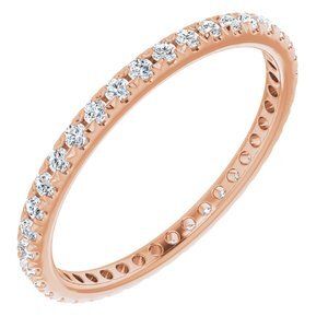 14K Rose 1/2 CTW French Set Diamond Eternity Band Size 8 - 123225:734:P