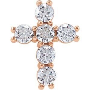 14K Rose 1/3 CTW Diamond Cross Pendant - R42309:60002:P