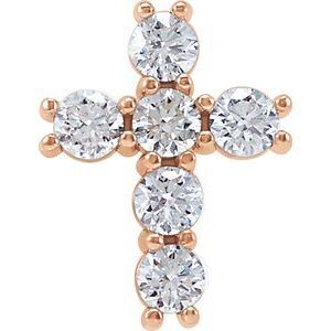 14K Rose 1/3 CTW Diamond Cross Pendant - R42309:60002:P