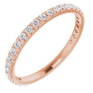14K Rose 1/3 CTW Diamond French-Set Anniversary Band - 123223:606:P