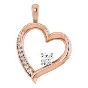 14K Rose 1/3 CTW Diamond Pendant - 86377:60000:P