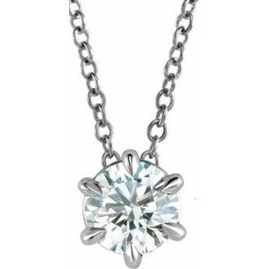 14K Rose 1/4 CT Diamond Solitaire 16-18" Necklace - 87126:6034:P