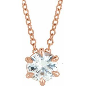 14K Rose 1/4 CT Diamond Solitaire 16-18" Necklace - 87126:6051:P