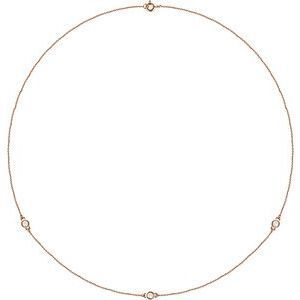 14K Rose 1/4 CTW Diamond 3-Station 18" Necklace - 68577:60009:P