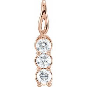 14K Rose 1/4 CTW Diamond 3-Stone Pendant - 85982:6009:P