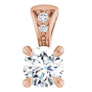 14K Rose 1/4 CTW Diamond Pendant - 86803:6002:P