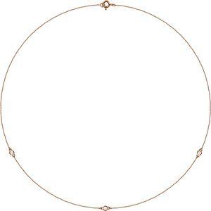 14K Rose 1/5 CTW Lab-Grown Diamond 3-Station 18" Necklace - 68577:LG602:P