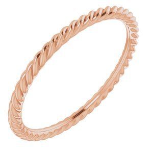 14K Rose 1.5 mm Skinny Rope Band Size 7 - 51695:136:P