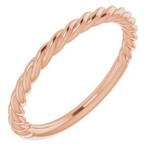 14K Rose 1.5 mm Twisted Rope Band Size 4 - 51515:108:P