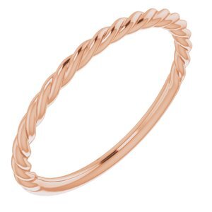 14K Rose 1.5 mm Twisted Rope Band Size 9 - 51515:128:P