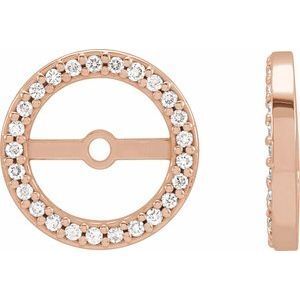 14K Rose 1/8 CTW Diamond Earring Jackets with 7 mm ID - 85848:60014:P