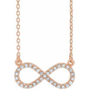 14K Rose 1/8 CTW Diamond Infinity 16 1/2" Necklace - 67072:84410:P