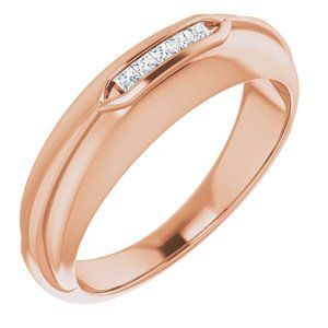 14K Rose 1/8 CTW Diamond Men's Ring  - 9852:6022:P
