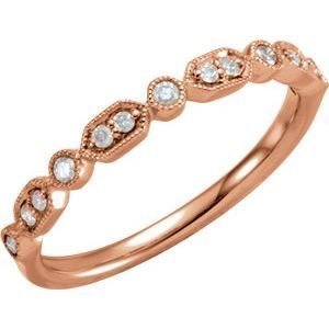 14K Rose 1/8 CTW Diamond Ring Size 7 - 68968:102:P