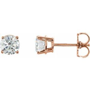14K Rose 1 CTW Diamond Earrings - 1874:60066:P