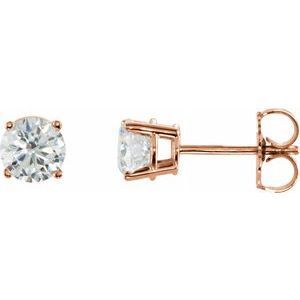 14K Rose 1 CTW Diamond Earrings - 1874:60066:P