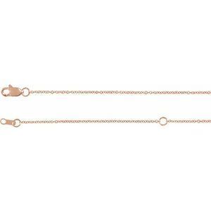 14K Rose 1 mm Adjustable Solid Cable 16-18" Chain  - CH1015:105:P