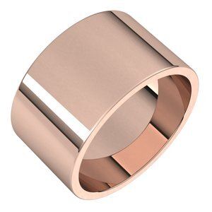 14K Rose 11 mm Flat Band Size 7.5 - F7.5:166264:P