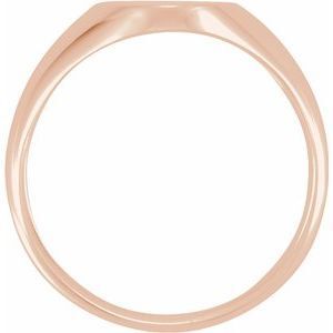 14K Rose 12x10 mm Oval Signet Ring - 5758:801:P