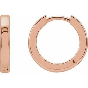 14K Rose 14 mm Hinged Hoop Earrings - 20172:111:P
