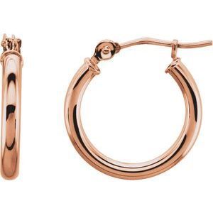 14K Rose 15 mm Huggies - 20270:6004:P