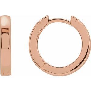 14K Rose 16 mm Hinged Hoop Earrings - 20172:113:P