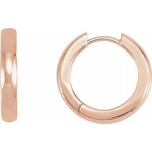 14K Rose 17.5 mm Hinged Hoop Earrings - 20007:6002:P