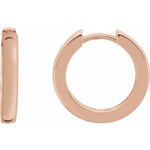 14K Rose 18 mm Hinged Hoop Earrings - 20172:114:P