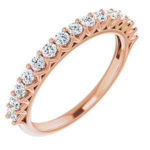 14K Rose 2 mm Round 1/2 CTW Diamond Anniversary Band - 123181:60002:P