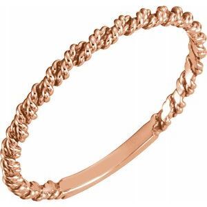 14K Rose 2 mm Twisted Rope Band - 255:1907:P