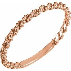 14K Rose 2 mm Twisted Rope Band - 255:1907:P