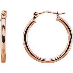 14K Rose 20 mm Hoop Earrings - 20270:6005:P
