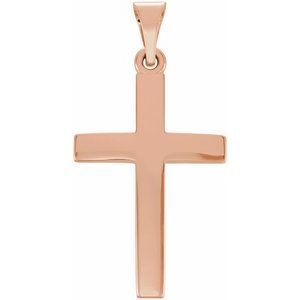 14K Rose 20x13.7 mm Cross Pendant  - R41279:1017:P