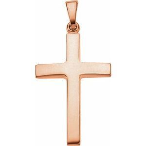 14K Rose 23x15.9 mm Cross Pendant  - R41279:3054181:P